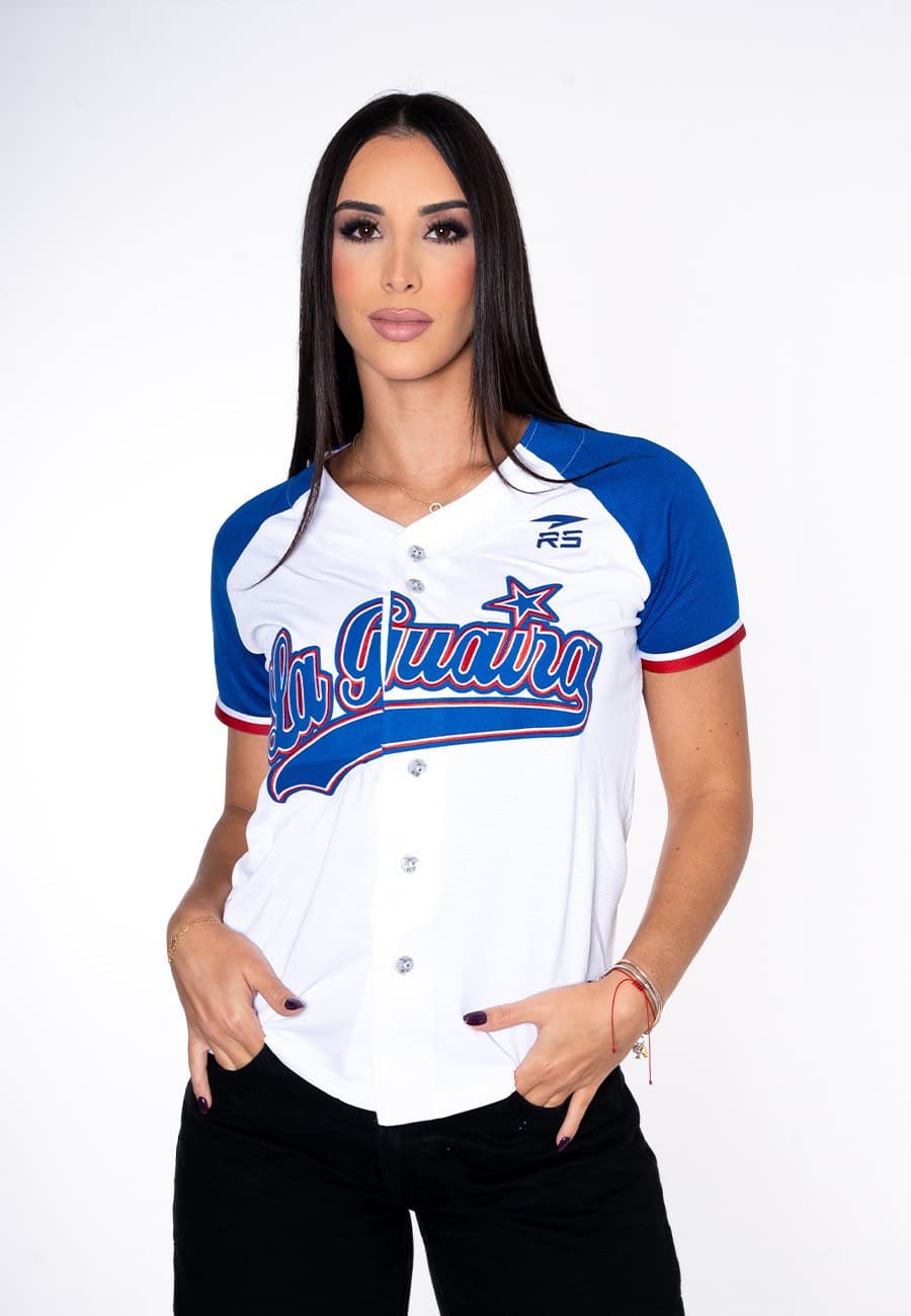 CAMISA OFICIAL  ALTERNATIVA I DAMA TIBURONES DE LA GUAIRA BLANCO/AZUL - 1